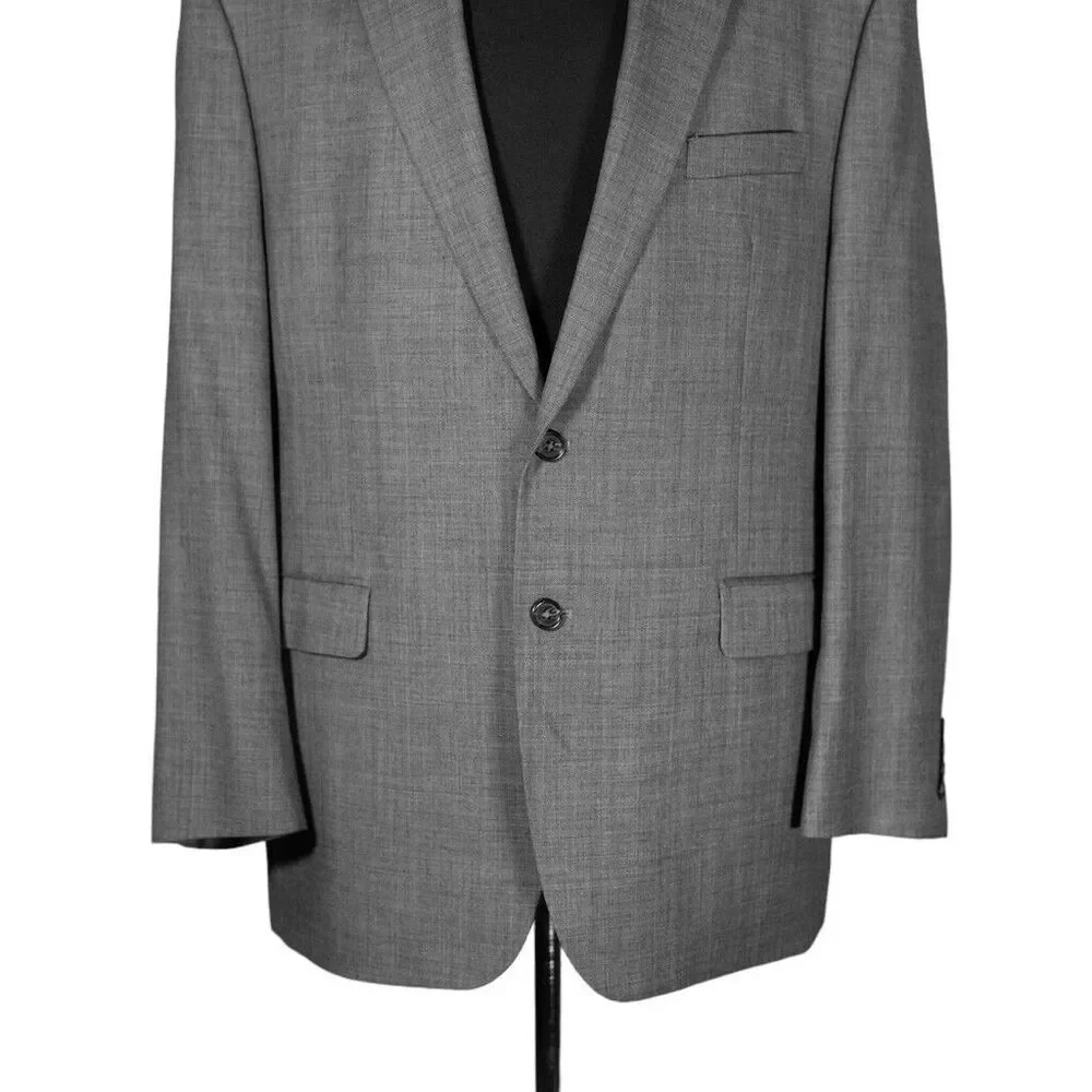Chaps Ralph Lauren Mens Blazer Gray Wool 2 Button Lined Jacket Sport Coat 44R